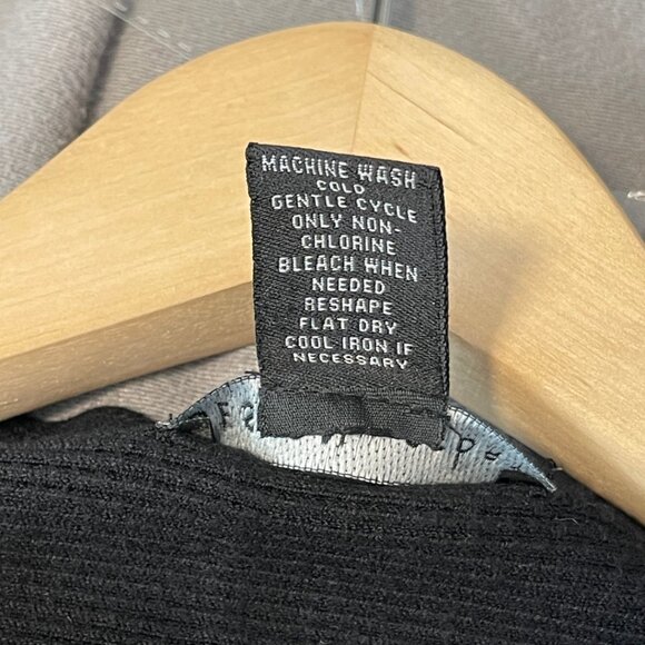 Design History Wrap Cardigan Sweater Womens Size L Black Rib Knit Work Capsule - Picture 5 of 7